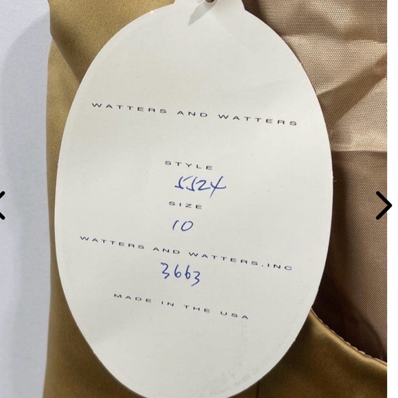 Vintage Watters & Watters Gold Satin Slip Dress NWT Size 10 | 90s Bridal - Picture 3 of 4